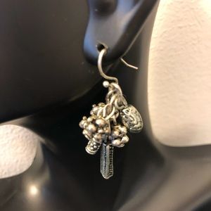 Sterling silver dangle charm earrings